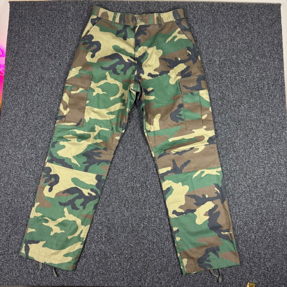 Rothco BDU Woodland Camo Cargo Pants Mens Medium Regular Green Gorpcore military